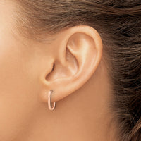 14K Rose Gold Polished Oval Hinged Hoop Earrings-TF2285R