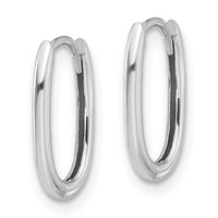 14K White Gold Polished Oval Hinged Hoop Earrings-TF2285W