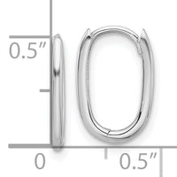 14K White Gold Polished Oval Hinged Hoop Earrings-TF2285W