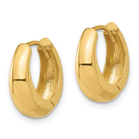 14K Polished Hinged Huggie Hoop Earrings-TF2299