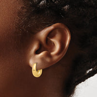 14K Polished Hinged Huggie Hoop Earrings-TF2299