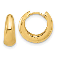 14K Polished Hinged Huggie Hoop Earrings-TF2299