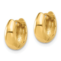 14K Polished Hinged Huggie Hoop Earrings-TF2300