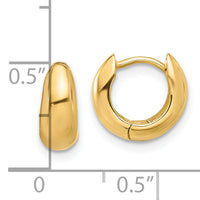 14K Polished Hinged Huggie Hoop Earrings-TF2300