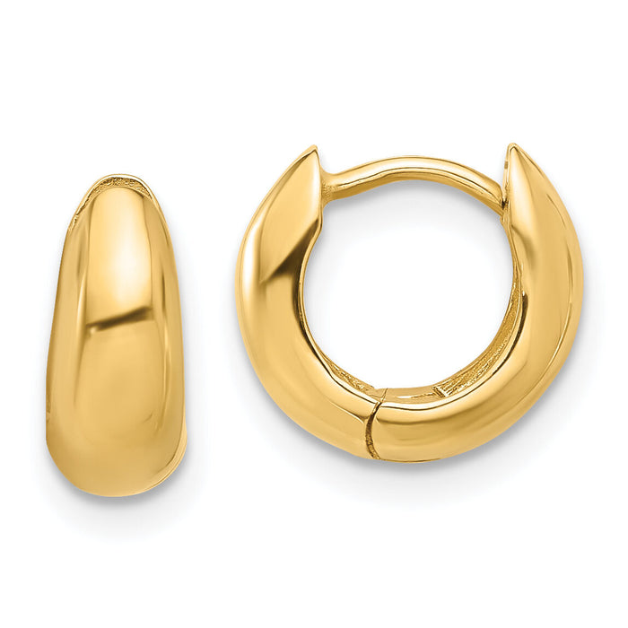 14K Polished Hinged Huggie Hoop Earrings-TF2300
