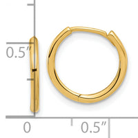 14K Polished Hinged Hoop Earrings-TF2301