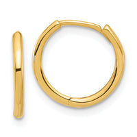 14K Polished Hinged Hoop Earrings-TF2301