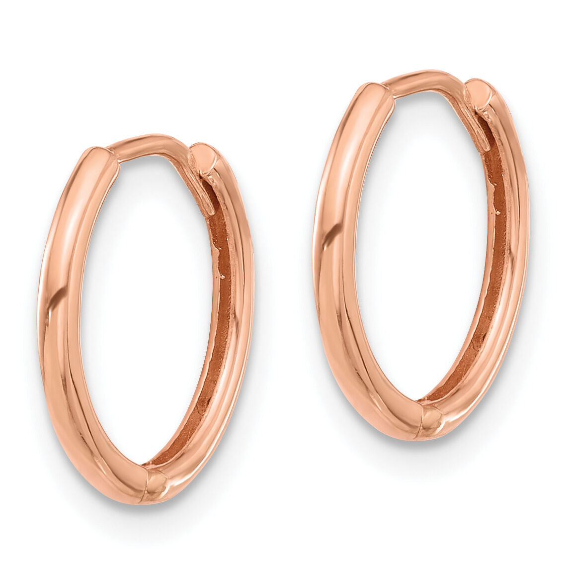 14K Rose Gold Polished Hinged Hoop Earrings-TF2301R