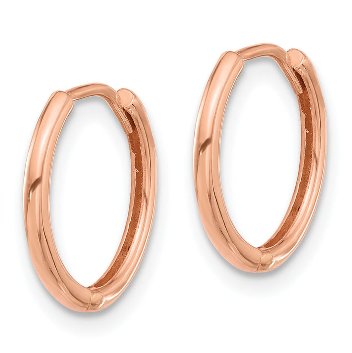 14K Rose Gold Polished Hinged Hoop Earrings-TF2301R