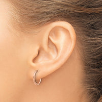 14K Rose Gold Polished Hinged Hoop Earrings-TF2301R