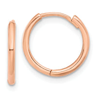 14K Rose Gold Polished Hinged Hoop Earrings-TF2301R