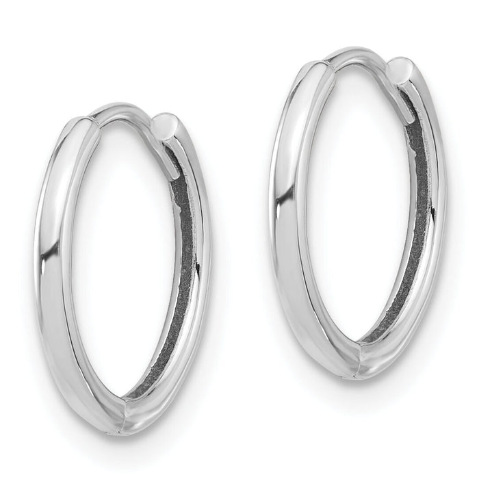 14K White Gold Polished Hinged Hoop Earrings-TF2301W