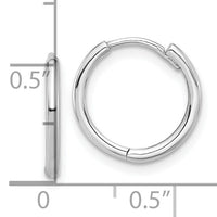 14K White Gold Polished Hinged Hoop Earrings-TF2301W