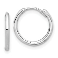 14K White Gold Polished Hinged Hoop Earrings-TF2301W