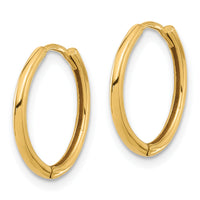 14K Polished Hinged Hoop Earrings-TF2302