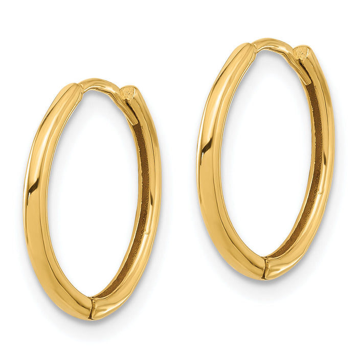 14K Polished Hinged Hoop Earrings-TF2302