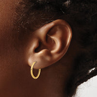 14K Polished Hinged Hoop Earrings-TF2302