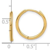 14K Polished Hinged Hoop Earrings-TF2302