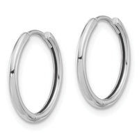 14K White Gold Polished Hinged Hoop Earrings-TF2302W