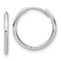 14K White Gold Polished Hinged Hoop Earrings-TF2302W