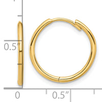 14K Polished Hinged Hoop Earrings-TF2303