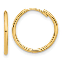 14K Polished Hinged Hoop Earrings-TF2303