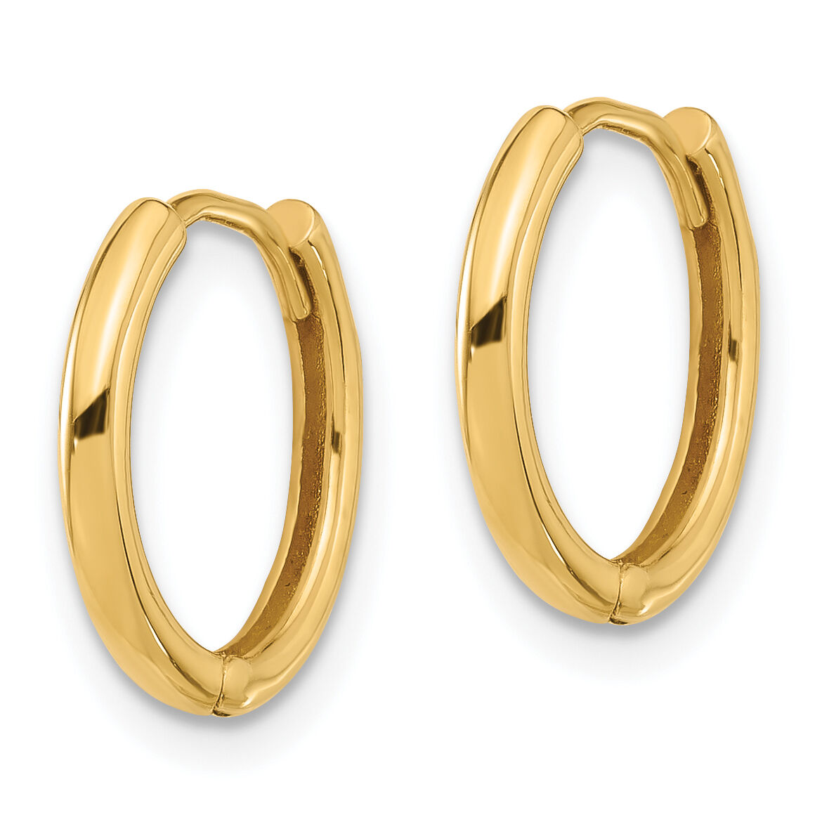 14K Polished Hinged Hoop Earrings-TF2304