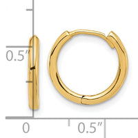 14K Polished Hinged Hoop Earrings-TF2304