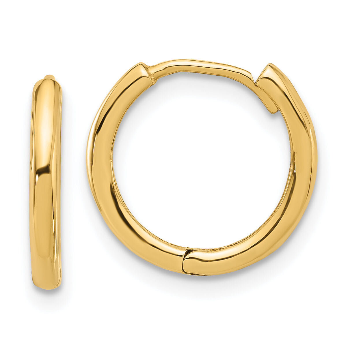 14K Polished Hinged Hoop Earrings-TF2304