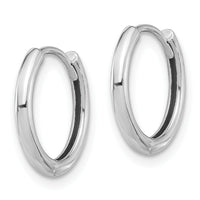 14K White Gold Polished Hinged Hoop Earrings-TF2304W