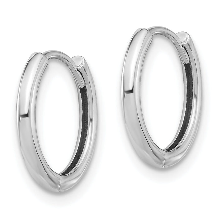 14K White Gold Polished Hinged Hoop Earrings-TF2304W