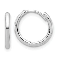 14K White Gold Polished Hinged Hoop Earrings-TF2304W