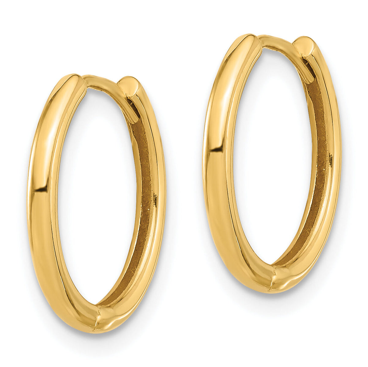14K Polished Hinged Hoop Earrings-TF2305