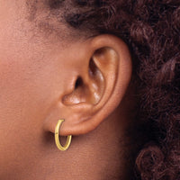 14K Polished Hinged Hoop Earrings-TF2305