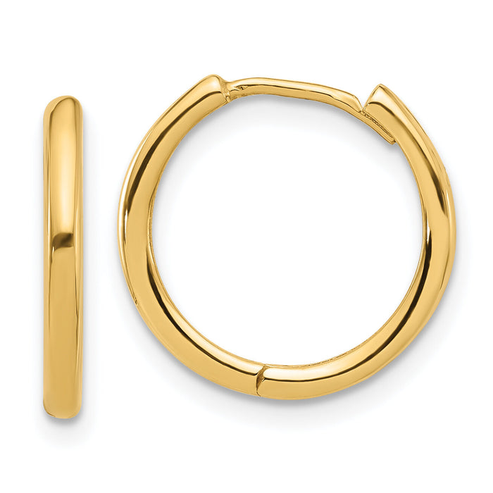 14K Polished Hinged Hoop Earrings-TF2305