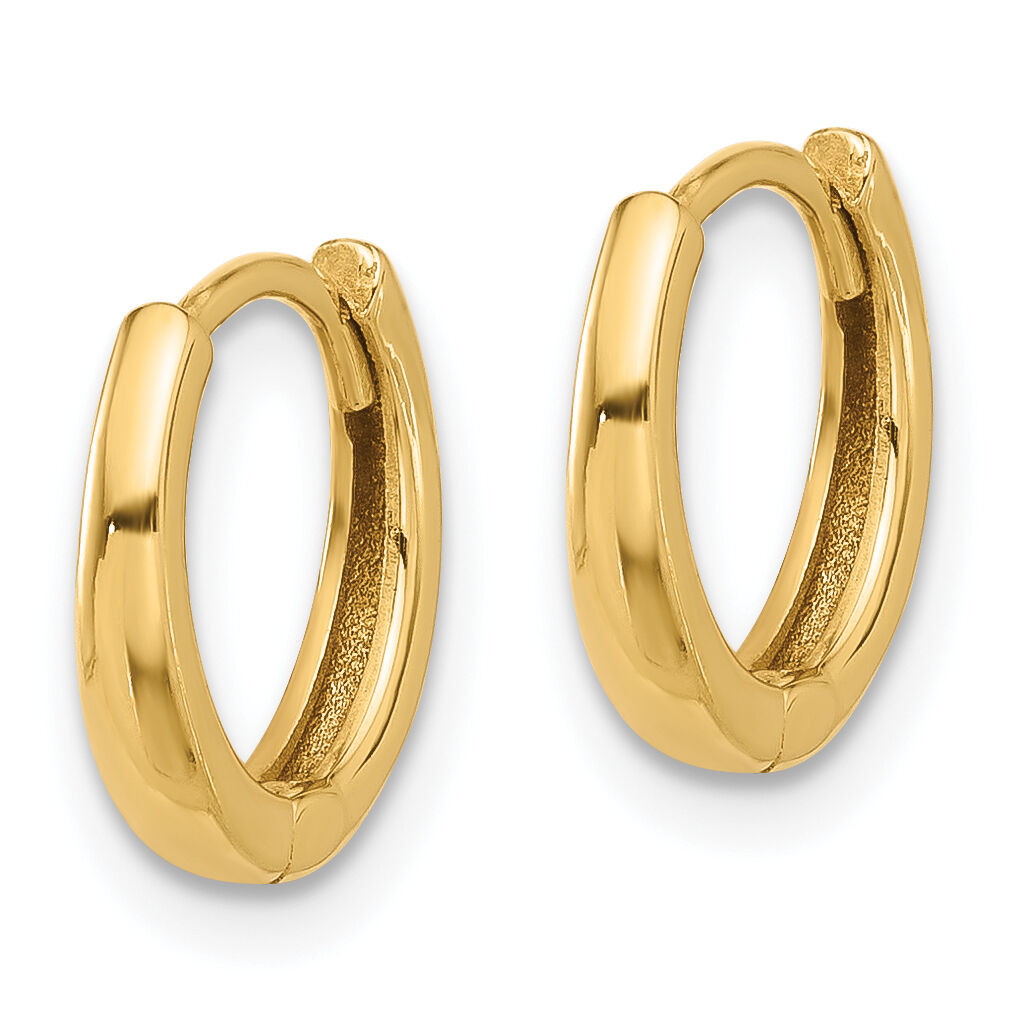 14K Polished Hinged Hoop Earrings-TF2306