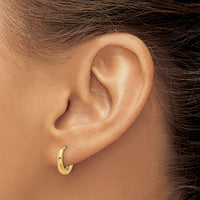 14K Polished Hinged Hoop Earrings-TF2306