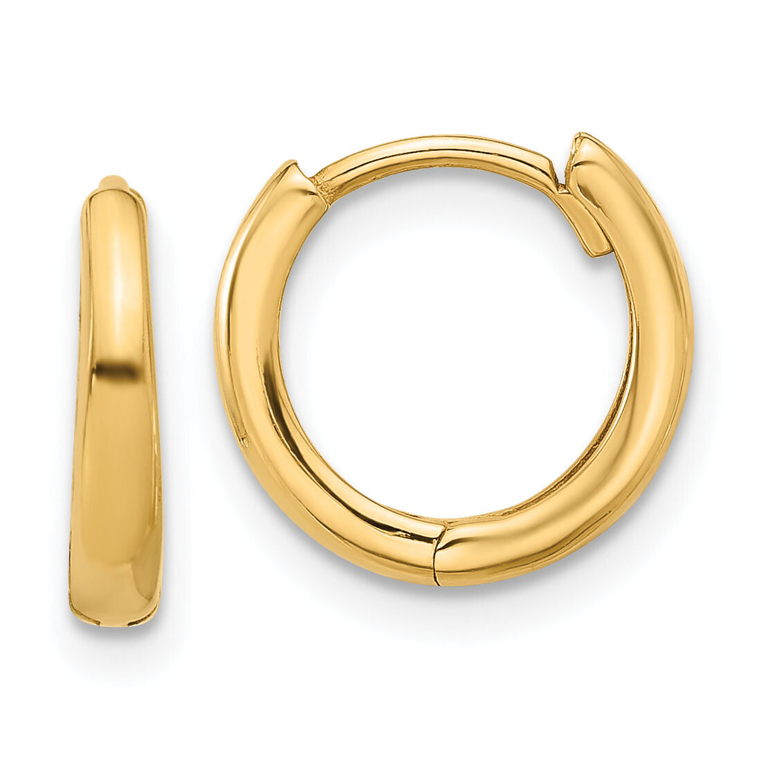 14K Polished Hinged Hoop Earrings-TF2306