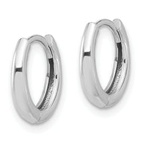 14K White Gold Polished Hinged Hoop Earrings-TF2306W