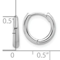 14K White Gold Polished Hinged Hoop Earrings-TF2306W