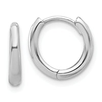 14K White Gold Polished Hinged Hoop Earrings-TF2306W