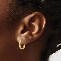 14K Polished Hinged Hoop Earrings-TF2307