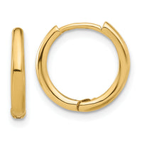 14K Polished Hinged Hoop Earrings-TF2307