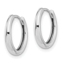 14K White Gold Polished Hinged Hoop Earrings-TF2307W