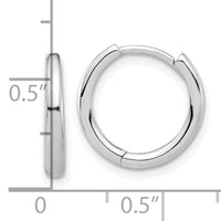 14K White Gold Polished Hinged Hoop Earrings-TF2307W