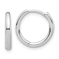 14K White Gold Polished Hinged Hoop Earrings-TF2307W