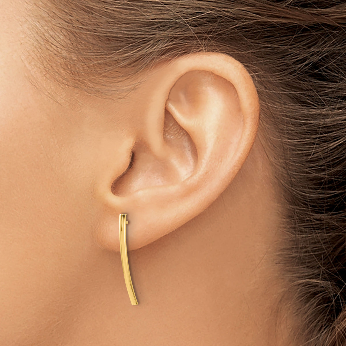 14K Polished Bar Post Earrings-TF2311