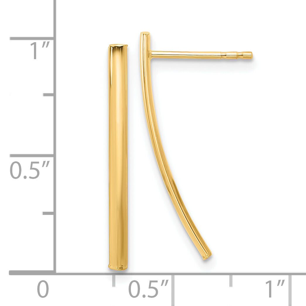 14K Polished Bar Post Earrings-TF2311