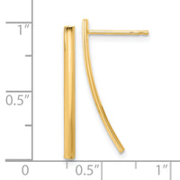14K Polished Bar Post Earrings-TF2311