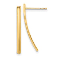 14K Polished Bar Post Earrings-TF2311
